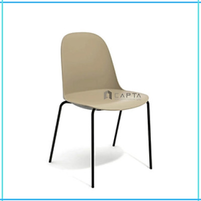 Ghế café fastfood thân nhựa xếp chồng CC1568-S Ghế nhựa đúc nhỏ gọn chân sắt sơn tĩnh điện màu đen tại HCM