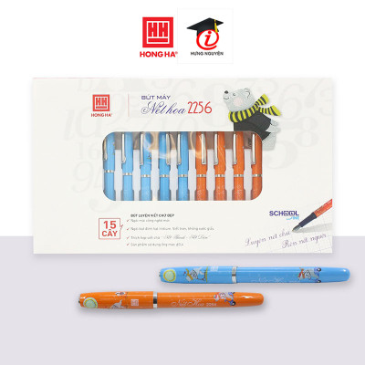 Bút máy nét hoa Hồng Hà tạo nét thanh nét đậm dành cho học sinh - 2256 - 2 màu vỏ