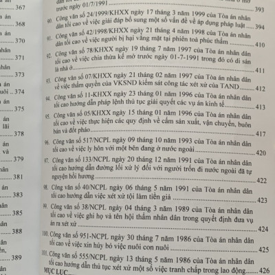 Tổng hợp công văn của Tòa án nhân dân tối cao, hướng dẫn nghiệp vụ, giải đáp vướng mắc trong lĩnh vực dân sự, tố tụng dân sự