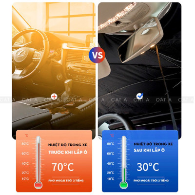 Ô che nắng kính trước xe ô tô, Dù che nắng kính lái Densu xe hơi bảo vệ nội thất ô tô chống nắng, chống tia UV hiệu quả dù che nắng kính lái xe hơi chống nóng, bảo vệ nội thất xe khi đỗ trời nắng