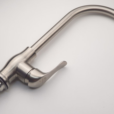 Vòi rửa chén nóng lạnh Inox SUS 304 nguyên khối Eurolife EL-T030 (Trắng vàng)