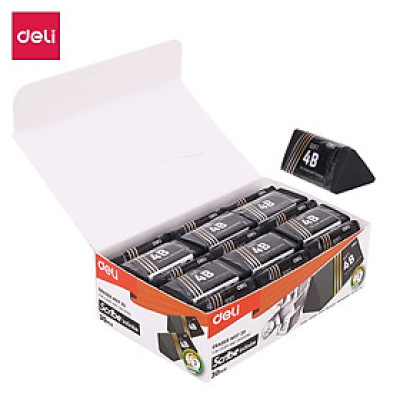 Tẩy 2B Deli, 40×19×19Mm, Đen - 30 Viên/Hộp - EH01720