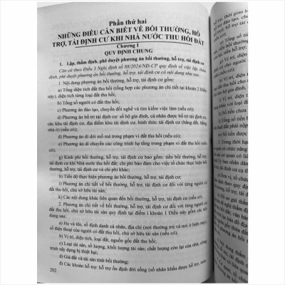 Sách Những Điều Cần Biết Về Giá Đất, Bồi Thường, Hỗ Trợ, Tái Định Cư Khi Nhà Nước Thu Hồi Đất theo Luật Đất Đai năm 2024 - V2464T