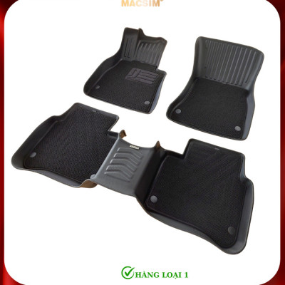 Thảm lót sàn ô tô 2 lớp cao cấp dành cho xe Mercedes S 2014-2020 (qd) nhãn hiệu Macsim chất liệu TPE màu đen