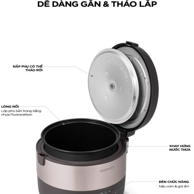 Nồi Cơm Điện Cuckoo 3.0 lít CR-1755- Lòng nồi chống dính- Hàng chính hãng Cuckoovina- Bảo hành 2 năm