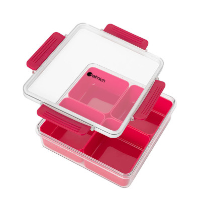 Hộp Nhựa Đa Năng 4 Ngăn Rời Elmich EL-0754 2.7L, Hàng Chính Hãng, Nhựa PP An Toàn - JoyMall