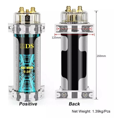 Tụ điện kỹ thuật số 9.0 Farads cho âm thanh xe hơi KUERL công suất 10000 W