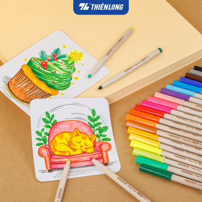 Bút lông 20 màu Fiber Pen Thiên Long Colokit ECO Style FP-C012/ECO - Chất liệu từ vỏ cám trấu
