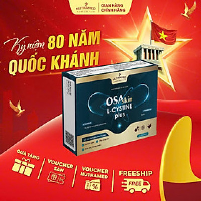 Viên uống Osaskin L-Cystine Plus hỗ trợ ngăn ngừa khô sạm, đẩy lùi nếp nhăn và làm đẹp da (30 viên) - Nutramed
