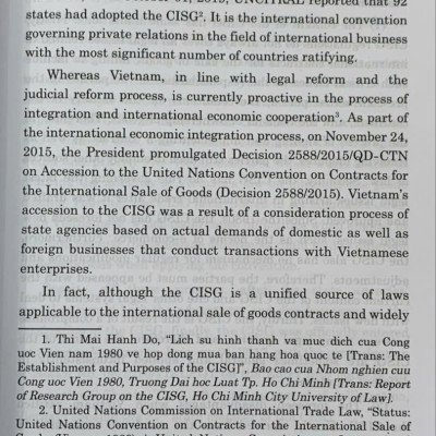 Applicability of jurisconsultorium on the CISG in the Vietnamese judiciary