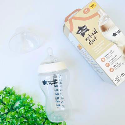 Bình Sữa PP Ty Siêu Mềm Tự Nhiên Tommee Tippee 340ml, Núm Ty Của Bình 3-6 Tháng