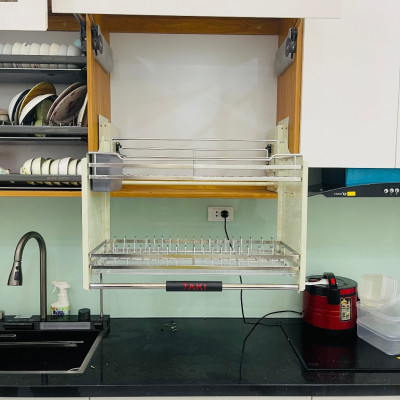 {NEW 2025} Giá Bát Nâng Hạ TAKI, Kệ Chén Thông Minh - INOX Không Gỉ 304 - Bảo Hành Trọn Đời