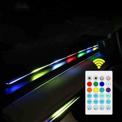 Dây Đèn Led Ambient Light RGB suối chảy 5V Cổng USB Trang Trí Nội Thất Xe Hơi Kèm Điều Khiển Từ Xa