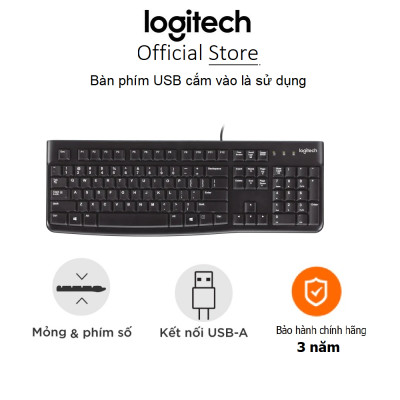 Bàn phím có dây Logitech K120-Hàng chính hãng