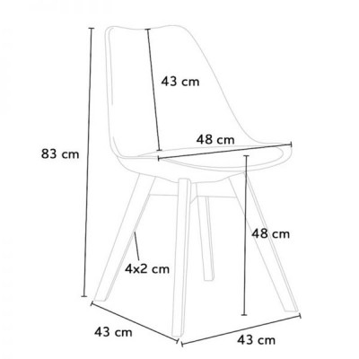 Ghế Nordica Nệm Chần Da Giả Bố Chân Gỗ Lớn IBIE
