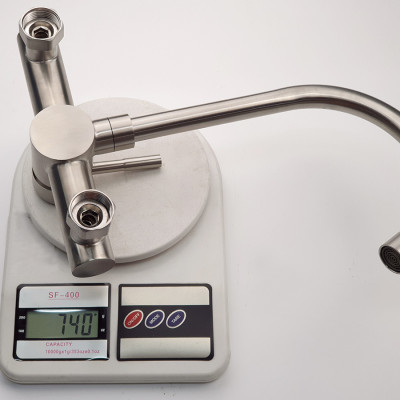 Vòi rửa chén nóng lạnh âm tường Inox SUS 304 Eurolife EL-T018AT (Trắng vàng)