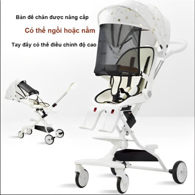 Xe đẩy cho bé 2 chiều có thể gấp gọn linh hoạt，chịu lực trên 50kg ，3 tư thế ngả sâu có giảm sóc cho bé yêu
