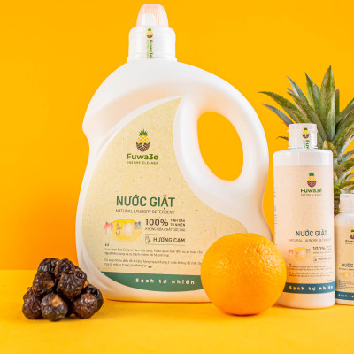 Nước giặt quần áo hữu cơ Fuwa3e an toàn cho bé chuyên giặt lụa hương cam 100ml