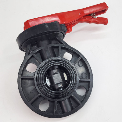 Van bướm mặt bích tay gạt phi 63, 90, 110, 125, 160, 200 Eurolife EL-VB (xám đỏ)