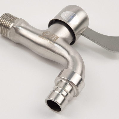 Vòi hồ - vòi máy giặt Inox SUS 304 Eurolife EL-121 (Trắng vàng)