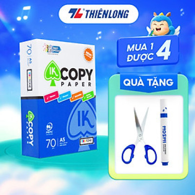 Combo 5 Ream giấy A5 70 gsm IK Copy (500 tờ) - Hàng nhập khẩu Indonesia