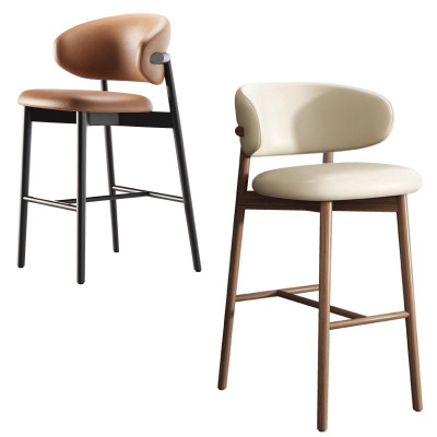 Ghế bar gỗ bọc nệm pvc CB LEO-75P Nội thất Capta Ghế quầy đảo bếp gỗ ash hiện đại cao 75cm nệm pvc cao cấp tại tp hcm