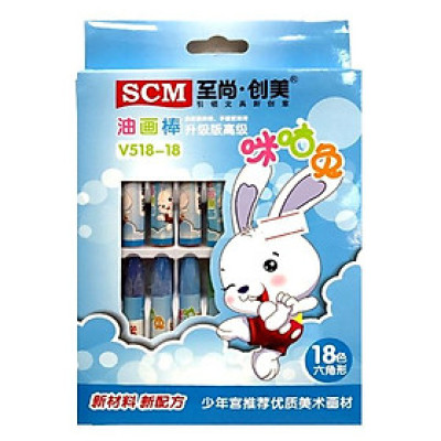 Hộp 18 Bút Sáp Dầu SCM V518-18
