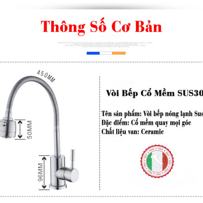 [Tổng Hợp] Các loại vòi rửa chén vòi bếp nóng lạnh SUS304 bán chạy + 02 dây cấp nước HVMMA ITALIA 