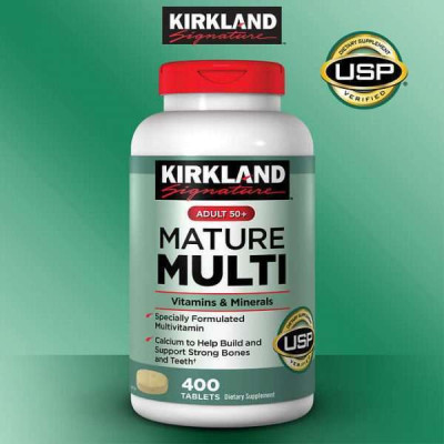 Vitamin tổng hợp Kirkland Mature Multi Adult 50+ Hộp 400 viên của Mỹ - dành cho nam, nữ trên 50 tuổi, Tăng cường miễn dịch, phòng bệnh tật, đặc biệt là các bệnh lây nhiễm, bệnh do virus, vi khuẩn - QuaTangMe Extaste