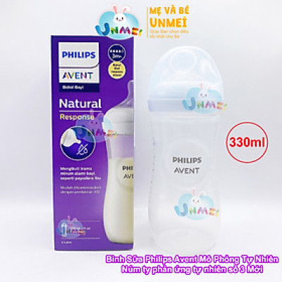 Bình sữa mô phỏng tự nhiên mới hiệu Philips Avent  cho trẻ từ 3 tháng tuổi (330ml-đơn)_SCY906.01