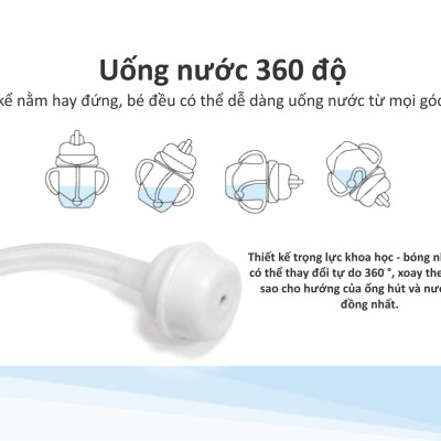 BÌNH UỐNG NƯỚC ỐNG HÚT CÓ TAY CẦM 200ML BẰNG NHỰA PP KUKU - KU5472