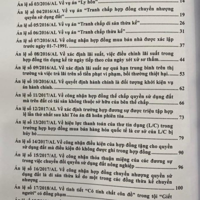 Hệ Thống 70 Án Lệ Đã Được Hội Đồng Thẩm Phán Tòa Án Nhân Dân Tối Cao Thông Qua