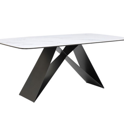 Bàn ăn cao cấp Tundo mặt đá chân sắt M hiện đại 