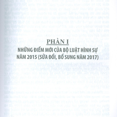 Những Điểm Mới Của Bộ Luật Hình Sự Năm 2015 (Sửa Đổi, Bổ Sung Năm 2017) Và Các Văn Bản Hướng Dẫn Thi Hành
