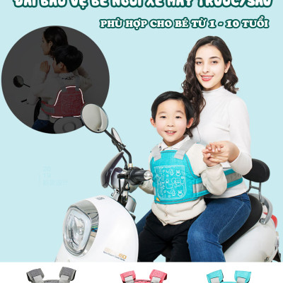 Đai An Toàn Cho Bé Đi Xe Máy OFFICE CHILL Bảo Vệ Bé Ngồi Trước Hoặc Sau Phù Hợp Từ 1 Đến 10 Tuổi