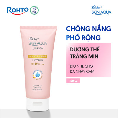 Kem chống nắng body Skin Aqua dưỡng trắng dùng hàng ngày Sunplay Skin Aqua UV Body Whitening Lotion SPF 50+ PA++++ 150g