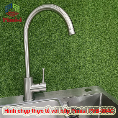 Vòi Rửa Chén Bát Pimisi PVB-304C Nóng Lạnh Inox Mờ 304 Dễ Dàng Vệ Sinh Lắp Chậu Âm-Dương Bàn Đá, Chậu Inox | Chính Hãng