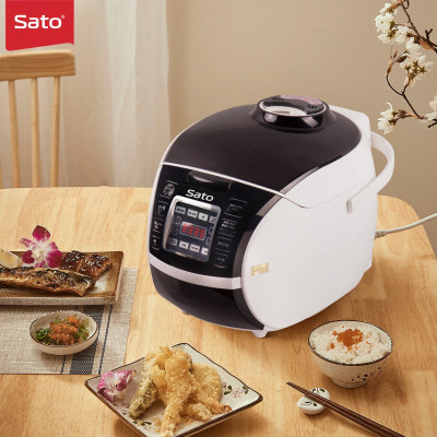 Nồi cơm điện tử SATO ST-18DT027 (T) 1.8L dùng cho 4 đến 6 người lớn, nồi cơm thông minh đa chức năng, nấu cơm, nấu cháo, hầm, làm bánh, nấu cơm khi điện yếu - Miễn phí vận chuyển toàn quốc - Hàng chính hãng