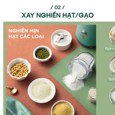 Máy Xay Sinh Tố Đa Năng BEAR BL-B10V2 Gồm 3 Cối Dung Tích 1.2 Lít Công Suất 300 W - Hàng Chính Hãng