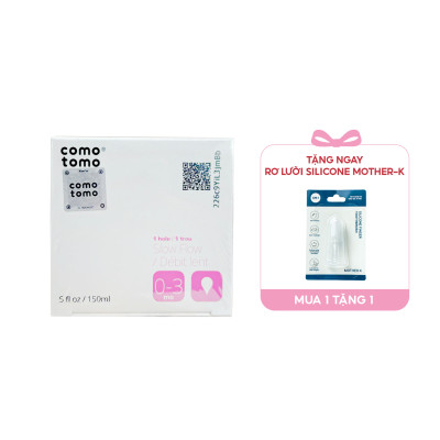 Bình sữa silicone Comotomo 150ml - Hồng Tặng Rơ lưỡi Silicone Mother-K Hàn Quốc