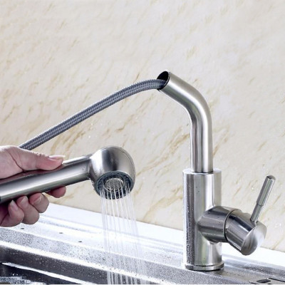 Vòi rửa bát Valenza sus304 nóng lạnh rút dây 02