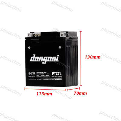 Ắc Quy Đồng Nai PTZ7L 12V-7Ah cho xe máy SH Ý, Vespa, Piaggio, Lead cũ