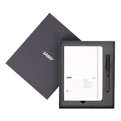 Lamy Notebook A5 Softcover White + Lamy Safari Matt Black - GSNSa0029