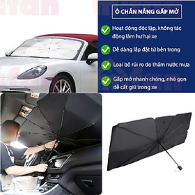 Ô che nắng kính trước xe ô tô, Dù che nắng kính lái Densu xe hơi bảo vệ nội thất ô tô chống nắng, chống tia UV hiệu quả dù che nắng kính lái xe hơi chống nóng, bảo vệ nội thất xe khi đỗ trời nắng