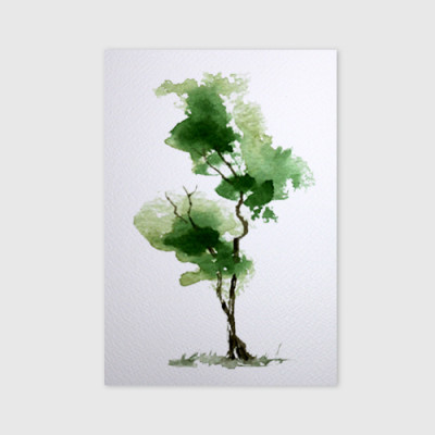 Giấy vẽ màu nước A5 giấy cao cấp có vân đẹp màu trắng sang, dòng giấy chuyên dụng chất giấy dày định lượng 260gsm nhập từ Ý 15 tờ TI599 Green Art- Hàng chính hãng