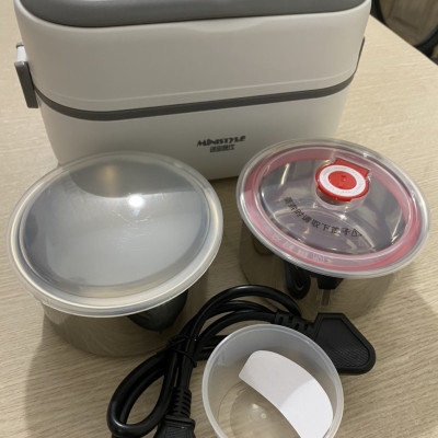 Hộp cơm cắm điện hai tầng,  hộp cơm hâm nóng 2 BÁT INOX,  giữ nhiệt thích hợp cho dân văn phòng KitAcoom, hàng nhập khẩu chính hãng cao cấp 