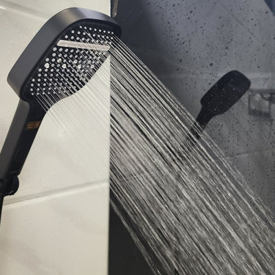 Bộ tay dây sen 3 chức năng chảy, nhựa ABS mạ đen Eurolife EL-128SH-D