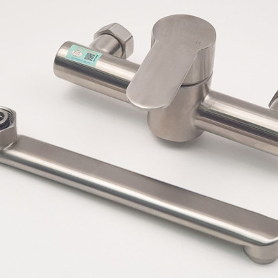 Vòi rửa chén nóng lạnh âm tường Inox SUS 304 Eurolife EL-T019AT (Trắng bạc)