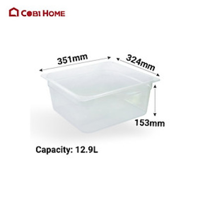 Hộp nhựa đựng thực phẩm 2/3, cao 153mm, 12.9L, HORECA Samkwang SKCAMEL, PC632FP