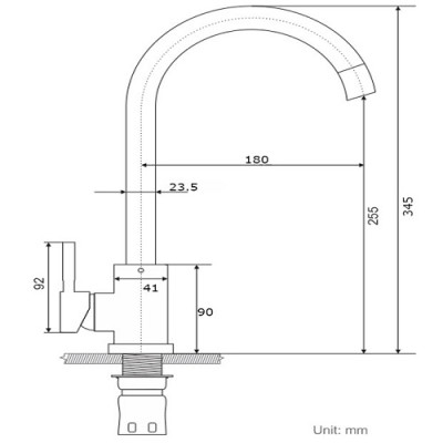 Vòi rửa chén bát nóng lạnh inox sus304 Valenza CN01-Tặng dây cấp nước, áp lực nước mạnh.